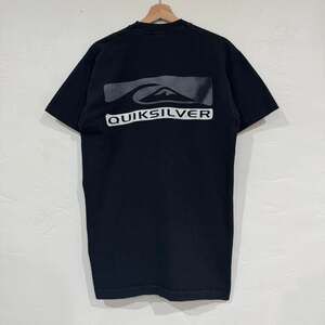 Vintage 90s Quiksilver Single Stitch T-Shirt, Black Grunge Surf Tee, Size Large